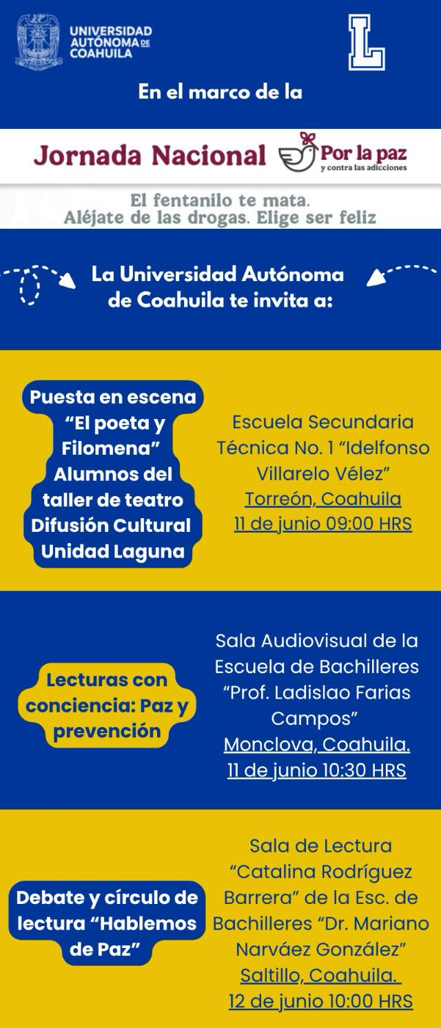 Se Suma la UAdeC a Jornada Nacional por la Paz y Contra las Adicciones ...